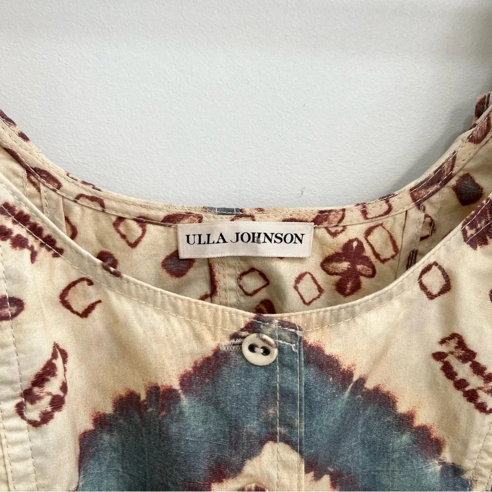 Ulla Johnson Milla Ruffled Button Up Corset Top Boho Western Coachella Size 4 - Picture 13 of 15